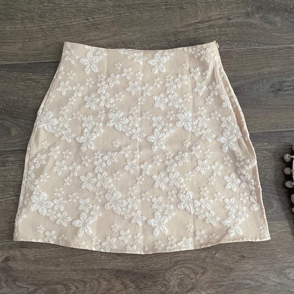 Shein floral zip-up skirt